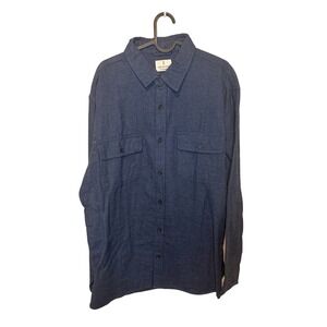 Mutual Weave Mens XL Blue Long Sleeve Button Down Flannel Shirt